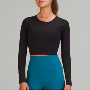 lululemon Ebb to Street Long Sleeve Black Size 6 NWT